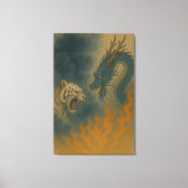 Dragon vs White Tiger – Mystical Fantasy Wall Art Canvas Afdruk (Voorkant)