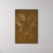 Dragon vs White Tiger – Mystical Fantasy Wall Art  Canvas Afdruk (Voorkant)