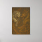 Dragon vs White Tiger – Mystical Fantasy Wall Art  Canvas Afdruk (Voorkant)
