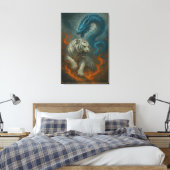 Dragon vs White Tiger – Mystical Fantasy Wall Art  Canvas Afdruk (Insitu (Slaapkamer))