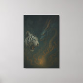 Dragon vs White Tiger – Mystical Fantasy Wall Art Canvas Afdruk (Voorkant)