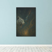 Dragon vs White Tiger – Mystical Fantasy Wall Art Canvas Afdruk (Insitu (Houten vloer))
