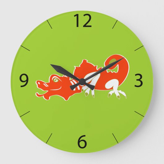 Dragon Wall Clock Grote Klok (Voorkant)
