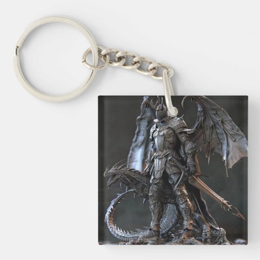 Dragon Warrior aangepaste naam en datum Sleutelhanger (voorkant)