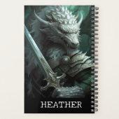 Dragon Warrior Fantasie Monogrammen Planner (Achterkant)