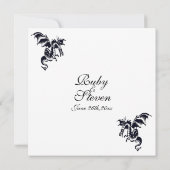 Dragon White Imaginaire Mariage thème Invitation (Dos)