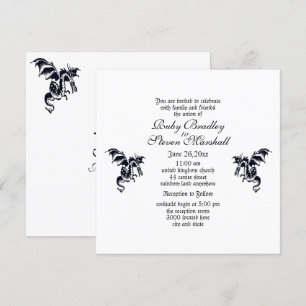 Dragon White Imaginaire Mariage thème Invitation