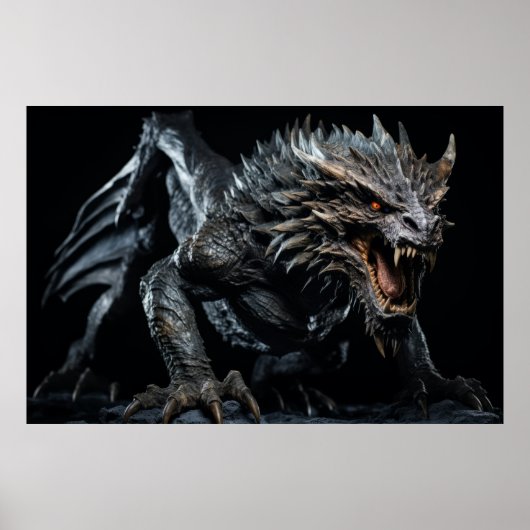 Dragon Wild Beast Portret Fierce Power Poster (Voorkant)