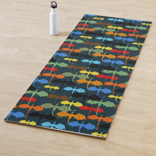Dragon Wing Blue Flight Fantasy Yogamat (In situ)