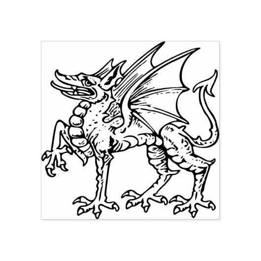 Dragon Wood Art Stamp Rubberstempel (Afrduk)