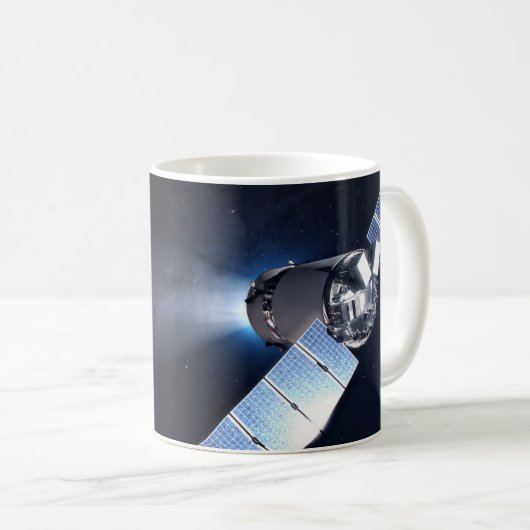 Dragon XL ruimtevaartuig met planeet Aarde op afst Koffiemok (Voorkant rechts)