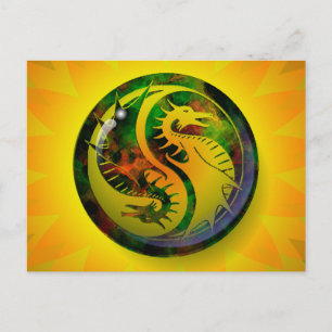 Dragon Yin Yang Briefkaart
