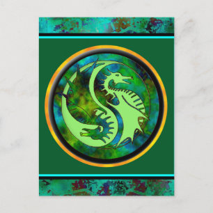 Dragon Yin Yang Briefkaart