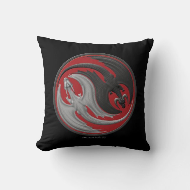 Dragon Yin-Yang Kussen (Voorkant)
