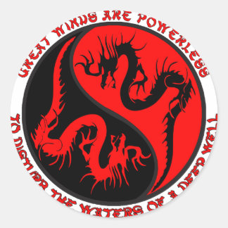 Dragon Yin Yang Ronde Sticker