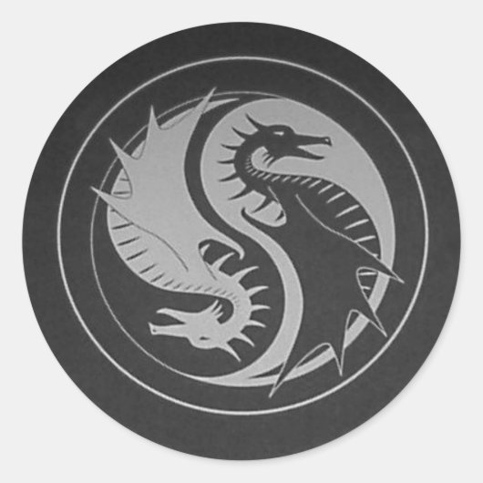 Dragon Yin/Yang Sticker (Voorkant)