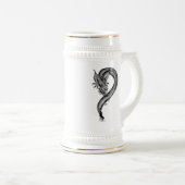 Dragon zwart-wit ontwerp bierpul (Voorkant rechts)