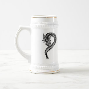 Dragon zwart-wit ontwerp bierpul