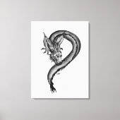 Dragon zwart-wit ontwerp canvas afdruk (Voorkant)