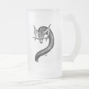 Dragon zwart-wit ontwerp matglas bierpul