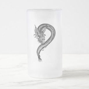 Dragon zwart-wit ontwerp matglas bierpul