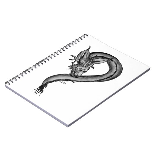 Dragon zwart-wit ontwerp notitieboek (Linkerzijde)