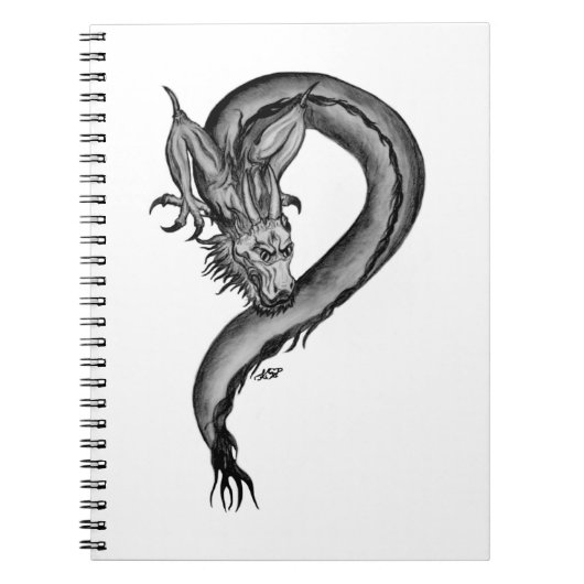 Dragon zwart-wit ontwerp notitieboek (Voorkant)
