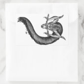 Dragon zwart-wit ontwerp rechthoekige sticker (Tas)