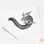 Dragon zwart-wit ontwerp rechthoekige sticker (Envelop)