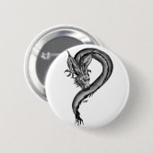 Dragon zwart-wit ontwerp ronde button 5,7 cm (Voorkant /achterkant)