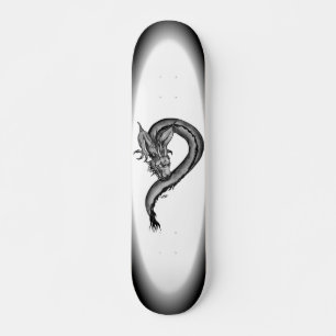 Dragon zwart-wit ontwerp skateboard