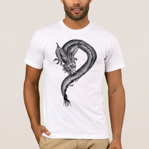 Dragon zwart-wit ontwerp t-shirt