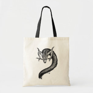 Dragon zwart-wit ontwerp tote bag