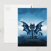 Dragonbaby blauw briefkaart (Voorkant / Achterkant)