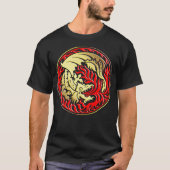 Dragoncircle - Goud met rood vuur T-shirt (Voorkant)