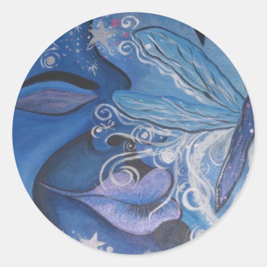 DrAgOneLy MoOn Ronde Sticker (Voorkant)