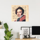 Dragonetti ~ Gioachino Rossini w/Sheet Music Back Poster (Thuiskantoor)