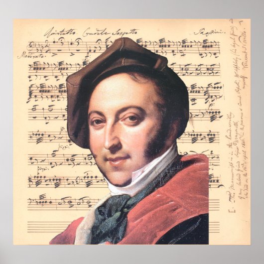Dragonetti ~ Gioachino Rossini w/Sheet Music Back Poster (Voorkant)
