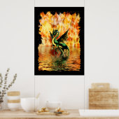 DRAGONFIRE het Poster van de Kunst van de Draak (Keuken)
