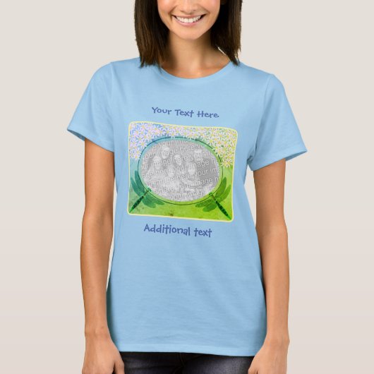 Dragonflies And Daisy Flowers Photo Personalized T-shirt (Voorkant)