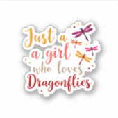 Dragonflies Animals Women Gift Idea Dragonfly (1) Sticker (Voorkant)
