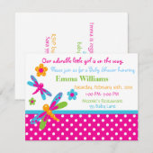 Dragonflies Baby shower Uitnodiging (Voorkant / Achterkant)