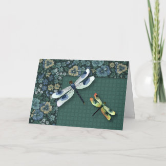 Dragonflies Birthday Kaart (grote afdruk)