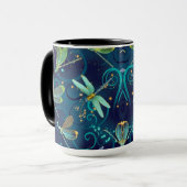 Dragonflies Blauwgroen 15oz Combo Mok (Voorkant links)