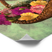 Dragonflies bloem mand gepersonaliseerd poster (Hoek)