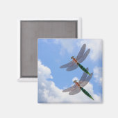 Dragonflies Blue Sky Clouds Natuur Magnet Magneet (Voorkant / Achterkant)