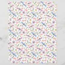 Dragonflies & Butterflies Scrapbook Paper