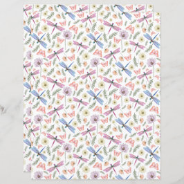 Dragonflies & Butterflies Scrapbook Paper