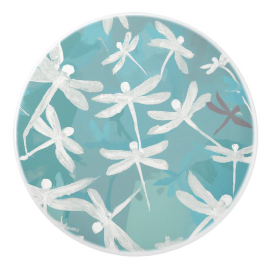 Dragonflies Ceramic Pull Keramische Knop (Voorkant)
