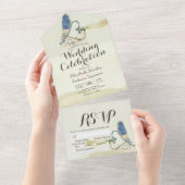 Dragonflies Couple Mating Heart Shape Weddenschap  All In One Uitnodiging (Afscheurbaar)